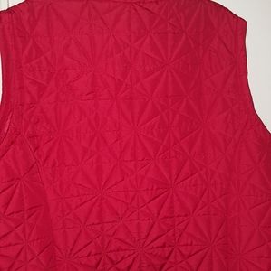 Bright red quilted vest